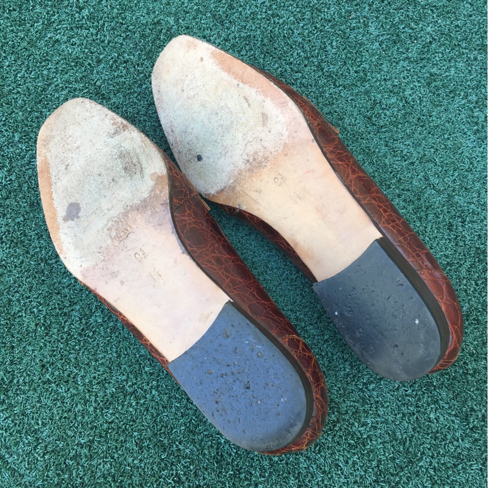 Sesto Meucci Vintage Crocodile Leather Loafer Luggage 9.5 - Picture 8 of 16